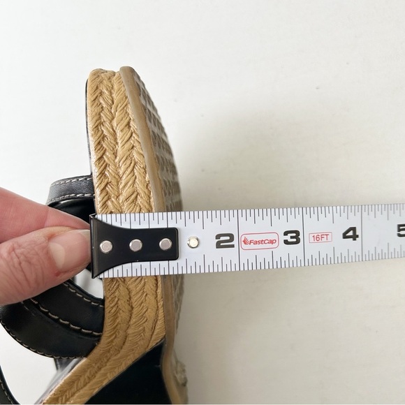 Aldo Black Strappy Wedge Sandals with Espadrille Detail Size 37 - Picture 12 of 16